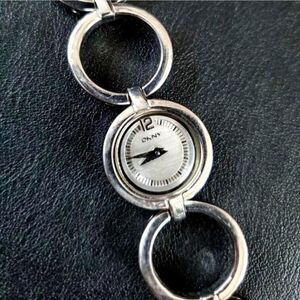 VINTAGE DKNY Silver-Tone Solid Stainless Steel Y2K Bracelet Ladies Watch